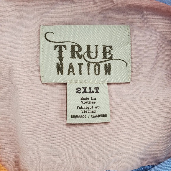 True Nation Shirt Mens XXLT Tall Multicolor Colorblock Pocket Casual Preppy - Picture 6 of 11